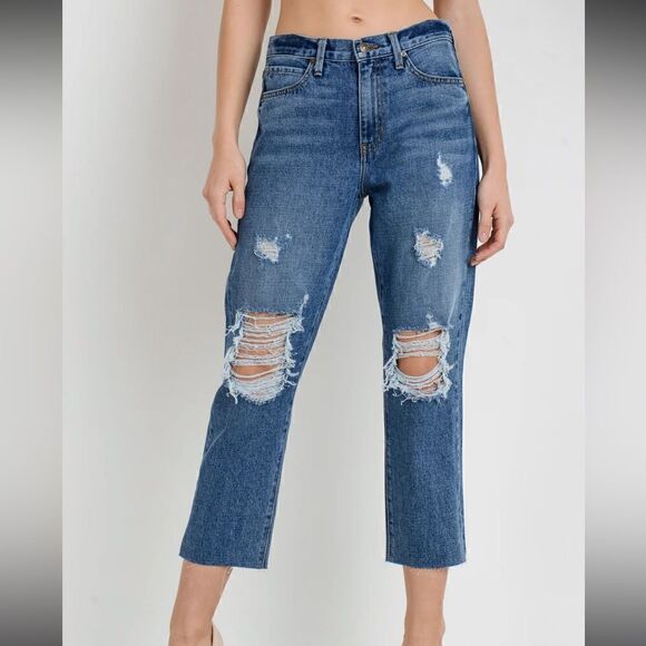 JBD Distressed Mom Jean cropped denim size 26 - Picture 1 of 9